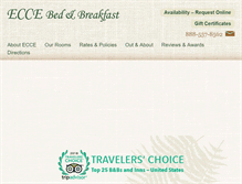 Tablet Screenshot of eccebedandbreakfast.com